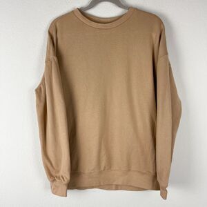 Ninety Percent Organic Cotton Sweatshirt Womens Medium Beige Crew Neck Casual